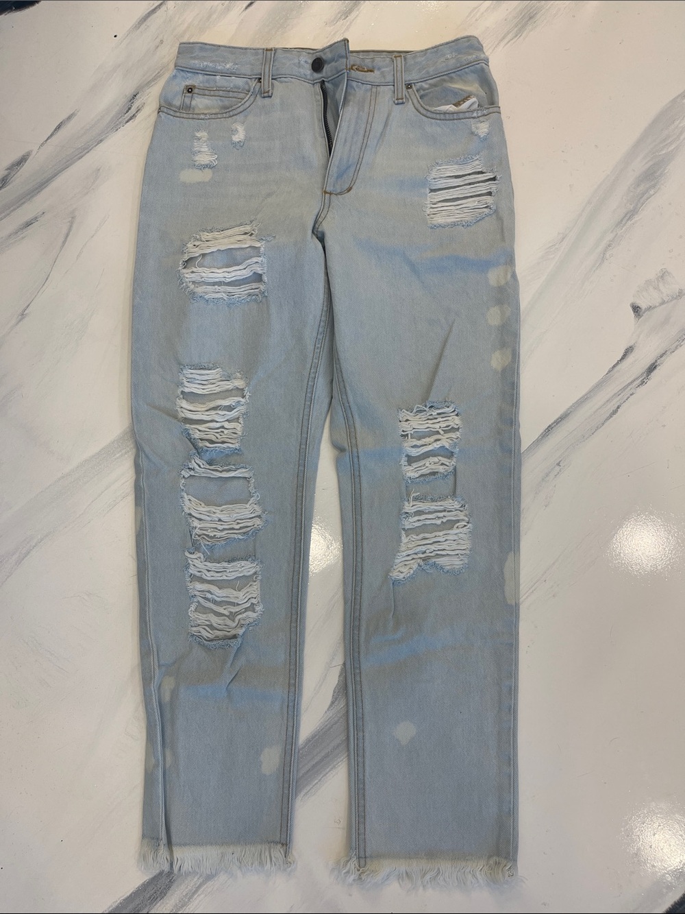 Joe's Jeans Light Blue Distressed Straight Leg Jeans